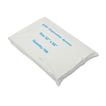 GN1 Disposable Apron, Poly, 28 X 45, 1.25 Mil, One Size Fits All, White, 100-pack freeshipping - TVN Wholesale